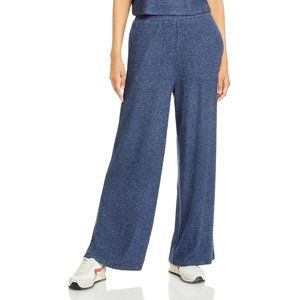 Aqua Womens Size Large Stretch Comfy Lounge Ribbed Pants Blue NEW